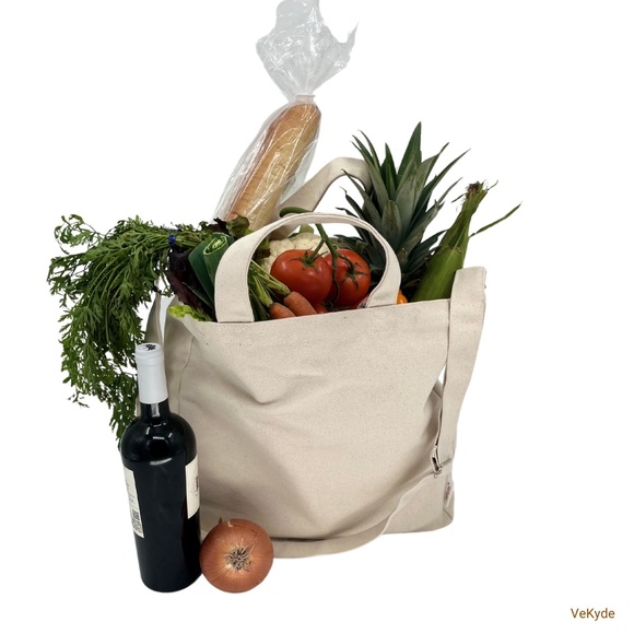 Reusable Grocery Canvas Thick Large Bag - Eco-Friendly - Picture 3 of 12